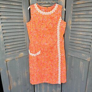 1960s Vintage Lilly Pulitzer Orange Floral Dress
